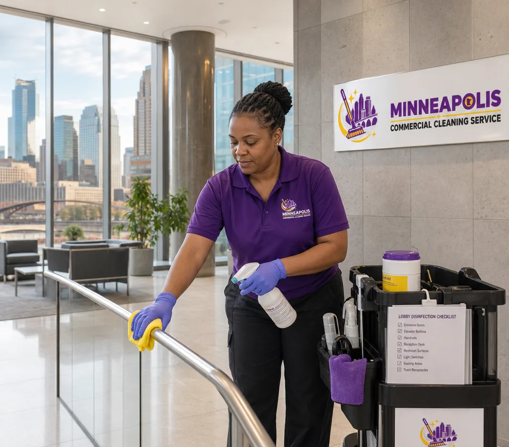 Commercial cleaner servicing a Maple Grove office suite